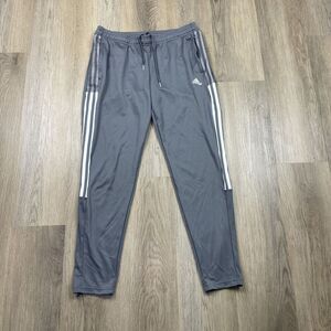Adidas Pants Mens Large Gray Tiro AEROREADY Soccer Stripe Athletic Track